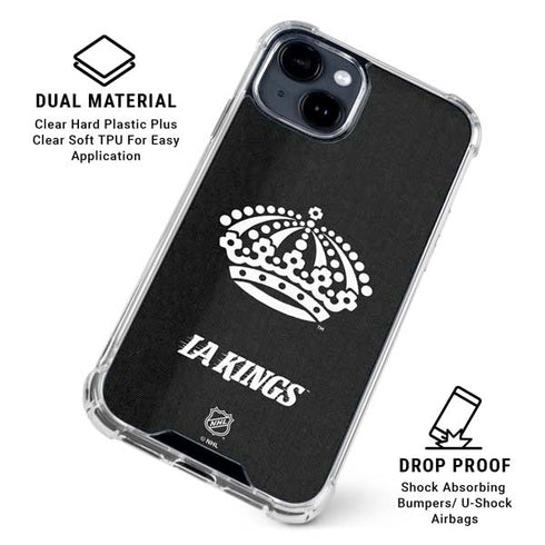 NHL Los Angeles Kings Black Background iPhone 15 Clear Case
